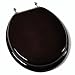 Comfort Seats C2B1R18BN Designer Solid Wood Toilet Seat with PVD Brushed Nickel Hinges, Round, Dark Brown, dark brown finish