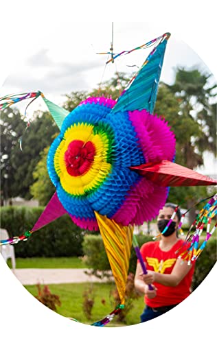 Giant Extra Large Pinata,52 Inch Large Really Big Star Piñata Mexicana, Dia de Los Muertos,Huge Colorful Foldable Pinata