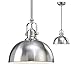 Kitchen and Bar 1 Light Mini Pendant with Brushed Nickel Metal Shade