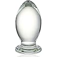 Huge Head Glass Butt Plug, Clear, Extra Large, 22.88 Ounce