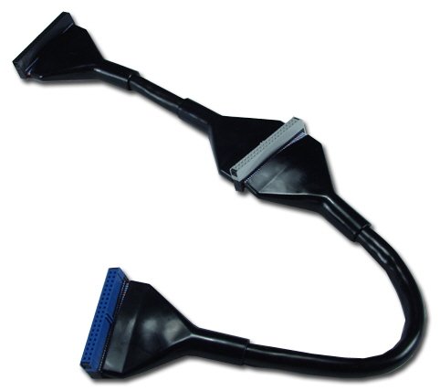 QVS 18" IDE ATA/133 Dual Drives Black Round Internal Cable