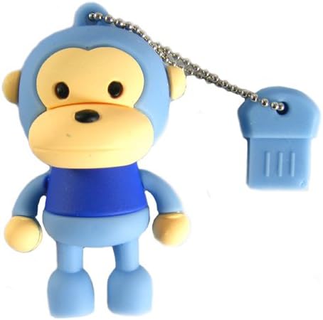 4GB USB Flash Drive Monkey Novelty Blue Storage Music Photo Data