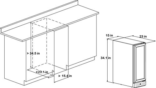 BODEGA-15-Wine-CoolerBuilt-in-or-Freestanding-Wine-Refrigerator-31-Bottle-Fits-large-Bottle-like-Champagne-and-WineSingle-Zone-Temperature-Memory-Function-With-Stainless-Steel-HousingGlass-Door