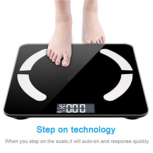 DishyKooker Blue-Tooth LCD Digital Smart Scale Body Weight Fat BMI Bone Analyzer APP Electronic Products for Gifts
