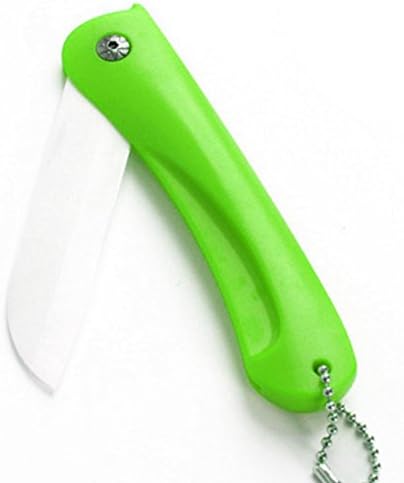 paper cutter guillotine Folding ceramic utility knife Letter opener Stationery Cutter for fruit vegetable sushi ceramica knives tools household cutter knife (Green)