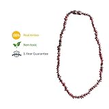 Minetom Baltic Amber Teething Necklace for Baby, Natural Teething Pain Relief for Babies Drooling & Fussiness Reduce (Cherry)