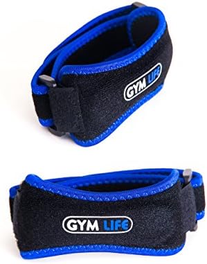 Gym Life Fitness Patellar Tendon Knee Strap, (Pack of 2) - Blue And Black