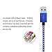 Mribo 3pcs (6+6+10)ft Popular Lightning Cable Nylon Braided Extra Long USB Cord Charging Cable for iPhone 7/7plus,6s, 6s plus, 6plus, 6,5s ,iPad,iPod(white &blue).