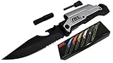 NEW Rogue River Tactical Knives Best Silver 6-in-1 Multitool Survival Pocket Knife with Magnesium Fire Starter, LED Flashlight Bottle Opener Seat Belt Cutter and Windows Breaker