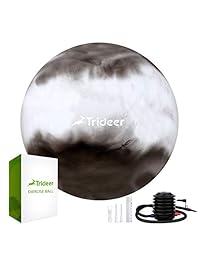 Trideer - Bola de ejercicio (varios colores), bola de yoga, bola de natación con bomba rápida, anti ráfaga y extra gruesa, silla de bolas resistente, soporte de bola de estabilidad de 2200 libras