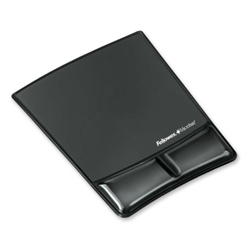 Fellowes Mouse Pad / Wrist Support with Microban Protection, Black (9182301), 9in X 7.5in