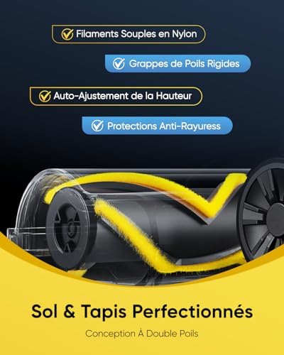 V12 Aspirateur Balai sans Fil, 50Kpa/50Min/450W Aspirateur sans Fil Puissant, Technologie GreenEye, Écran LED, Brosse Anti-Emmêlement, Rechargeable, pour Tapis, Sols Durs et Poils d'animaux