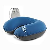 Travel Inspira Travel Pillow,Inflatable Ultralight U Shape Super Comfortable Neck Pillow,Headrest Including Portable Travel Pillow Organizer,Carry Pouch for Airplanes Car Travel,Color Blue Gray