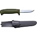 Morakniv Craftline Basic 511 High Carbon Steel Fixed Blade Utility Knife & Combi-Sheath, 3.6", Military Green primary