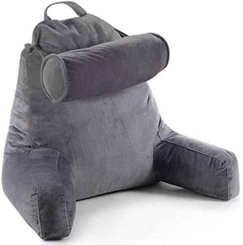 Cheer CollectionCheer Collection Extra Replacement Cover for TV and Reading Pillow with Bolster, Gray (Pillowcase only)
