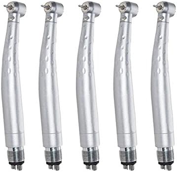 NSKR HPS New High Speed E-generator Fiber Optic LED Handpiece Standard Torque Push Button with 3 Water Spray 4 Hole (5 Pack)