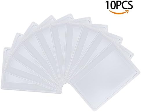INYIAN 10 PCS 300% Fresnel Lens Credit Card Size Pocket Magnifier Lenses for Reading or Fire Starter