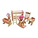 HNVOUER Dollhouse Furniture, Wooden Dollhouse Furniture, Dollhouse Furniture Set, Colorful Wooden Dollhouse