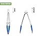 HINMAY Small Tongs with Silicone Tips 7-Inch Serving Tongs, Set of 3 (Blue)
