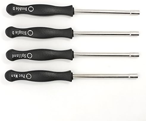 Retorz (Set of 4) 2 Cycle Carburetor Adjusting Screwdriver Tools with Spline / Single D / Pac man and Double D for Poulan Echo Husqvarna Carftsman Homelite Carbs (Color: Black)