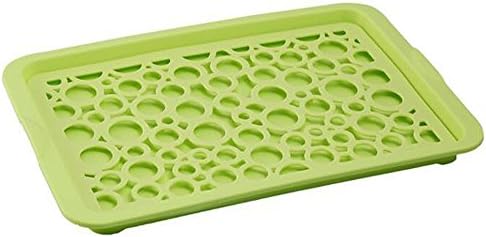Hyacinthus 2 Tier Over Sink Dish Drainer for Kitchen Countertop Drying Glasses Silverware Bowls Plates Bottom Part us as Basics Handles Serving Trays Supplies for Breakfast eating Plastic Green