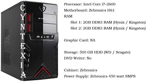 Cyntexia Desktop PC Computer Intel Core i7-2600/4 GB DDR3 RAM / 500 GB HDD/Operating System and Basic Software Installed/Plug and Start