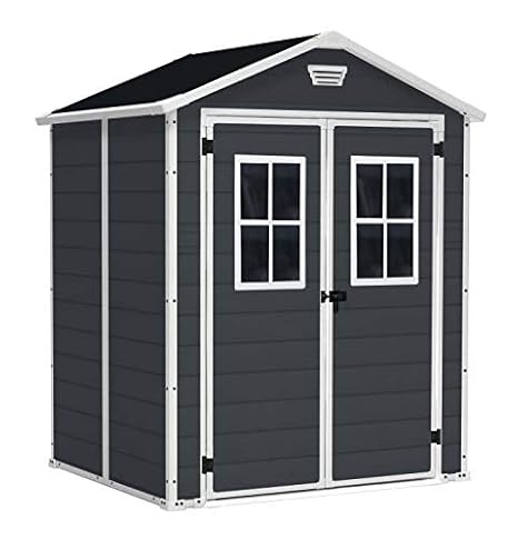 KETER 12-938205 Chalet und Garten, Harz, 65Dd ANT, Anthrazit, 185 x 152 x 226 cm