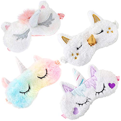 Eye Mask for Sleeping,Aniwon 4 Pack Unicorn Sleep Mask Night Blindfold Eye Cover Eyeshade Sleep Eye Mask for Girls Women Kids - Thumbnail 7