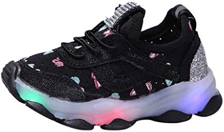 Kids LED Slip on Sneakers Butterfly Light Up Flashing Sneakers Girls Boys Comfort Walking Shoes (Toddler/Little Kid)