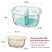 Fresh Fruit Vegetable Storage Container 2-Piece Partitioned Food Storage Container Sets with Vents Lids BPA-Free Veggie Saver Keeper Container for Strawberry berry cherry, 1.9/0.5 Quart