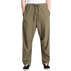 ZooBoo Men's Martial Arts Pants Kung Fu Linen