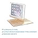 iEGrow F180 Gold Case with Keyboard, 7 Colors Adjustment Backlit and Breathing Light Keyboard with 360 Degree Rotatable Cover for iPad 6th/iPad 5th Generation/Pro 9.7/Air 2/Air