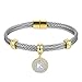 BIJOUX BOBBI [Luxury Packaging Alphabets Cubic Zirconia Twisted Wire Initial Bracelets - A4168BXK-K