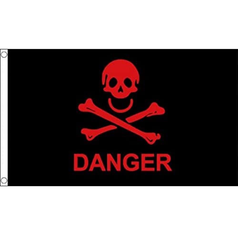 AZ FLAG - Pirate Danger Flag - 3x5 Ft - 100D Polyester Skull Pirates Banner with Two Metal Grommets - Fade Resistant - Vivid Colors - 3' x 5' Feet - 150x90 Cm