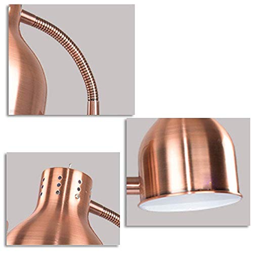 ZXT Food Warming lamp Single/Double Bulbs Buffet Display Heating Preservation Light,Commercial Portable W250 Heat Lamp (Color : Silver, Size : Single Head) - Thumbnail 3
