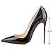 Kmeioo High Heels, Women's Pointed Toe High Heel Slip On Stiletto Pumps Evening Party Basic Shoes