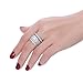 Hiyong Princess Cut Wedding Rings Set - Square Cluster CZ Enhancer Guard 3pcs Halo Bridal Bands Size 6-9 (11)