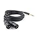 SiYear Profession 6.35mm (1/4inch) TRS Male Plug to 2 Dual XLR Male Microphone Stereo Unbalanced Audio Converter Adapter Y Splitte Cable Cord （5FT/1.5M