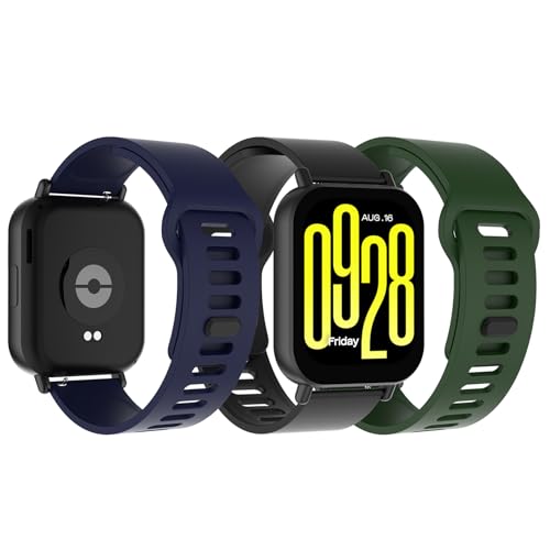 Bigqin 3 Piezas Correa Compatible con Xiaomi Redmi Watch 5 Active/Lite, Pulsera de Silicona Suave Reemplazo Deportiva Respirable Reloj Banda Compatible con HUAWEI Watch GT 5/4 46mm, 5.5"-8.7"