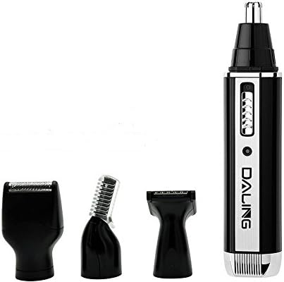4 in 1 Rechargeable Nose Sideburn Eyebrow Beard Ear Hair Trimmer for Men & Women, Nose Ear Trimmer/Beard Trimmer/Sideburn Trimmer/Eyebrow Trimmer (Black)