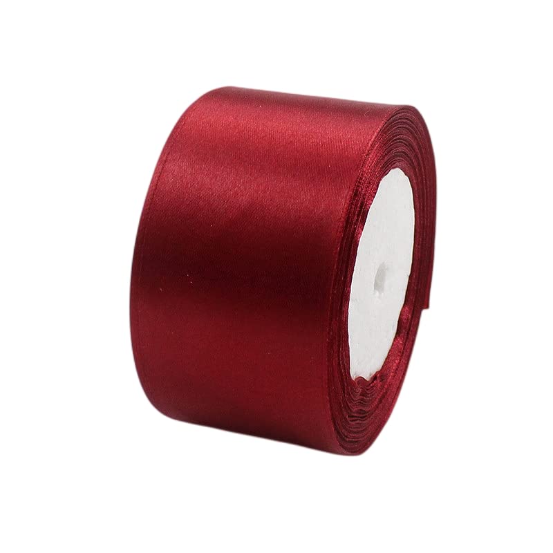 22m Wide Claret Satin Ribbon 50mm for Wedding Car,Large Fabric Christmas Ribbon 2 Inch Car Ribbon Thick Baby Blue Ribbon for Crafting,Gift Wrapping,Wedding,Christmas,DIY,Hair Bows,Cake Decorations