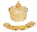 Elegant Gold Crown Wedding Arras with 13 Coins Set