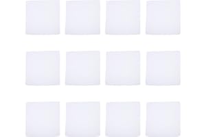 Baluue 12 Pieces White Pure Cotton Handkerchiefs 15 Inch Square Breathable Fabric for Diy Painting Tie Dye Crafts