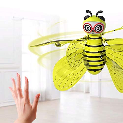 SALNIER Flying Ball Toys, Bee Flying RC Toy for Kids Boys Girls Gifts Rechargeable Light Up Drone Infrared Induction Helicopter with Remote Controller for Indoor and Outdoor Games - Thumbnail 4