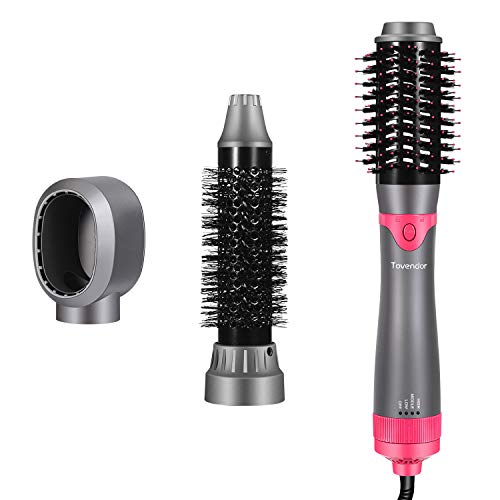 Hot Hair Dryer Brush, One-Step Hair Straightener Blow Dryer Brush & Volumizer for Straightening, Curling Dryer Style, Tovendor 3 in 1 Brush Kit with Anti-scald Negative Ion, Low Noise