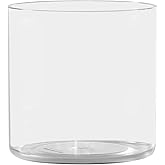 Rospynn Acrylic Cylinder Vase, Thick Vase, Non-Breakable Plastic, Decorative Centerpiece for Home or Wedding, 5.9"x5.9" Short Round - Clear