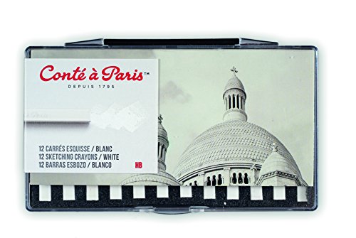 ContÃ© Ã  Paris 12 Count HB Sketching Crayons Set, White