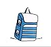 3D 2D Cartoon Backpack Students School Campus Bags Kids' Backpacks (White Blue)
