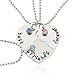 BESTOYARD Friendship Necklace Best Friends Forever Necklace Engraved Puzzle Friendship Pendant Necklaces Set Silver