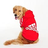 Idepet Cotton Adidog Large Dog Clothes, 8XL, Red